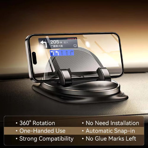 FlexMount™ Universal Car Phone Holder with 360° Rotation and Silicone Grip