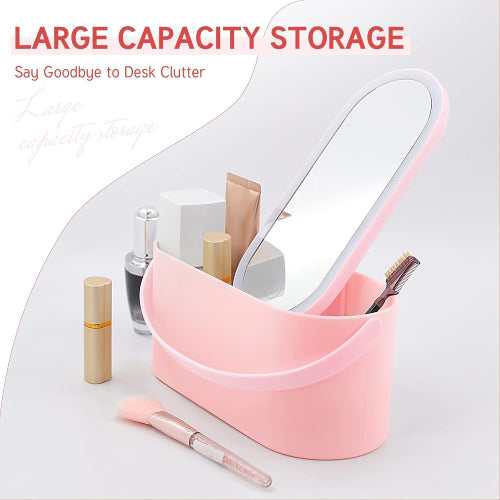 GlamCase™ Lighted Makeup Mirror with Storage and Portable LED Beauty Box