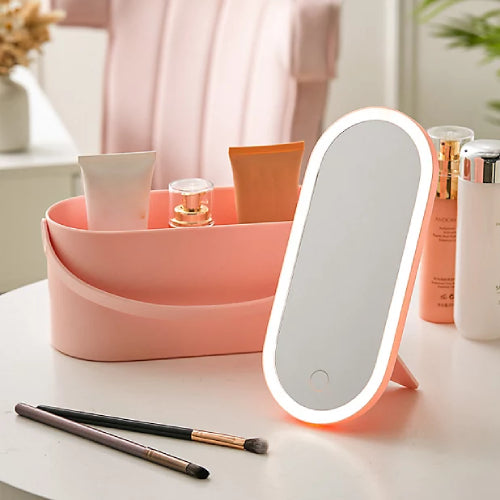 GlamCase™ Lighted Makeup Mirror with Storage and Portable LED Beauty Box