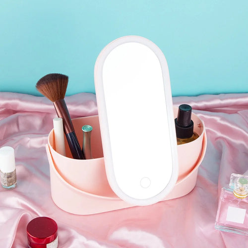 GlamCase™ Lighted Makeup Mirror with Storage and Portable LED Beauty Box