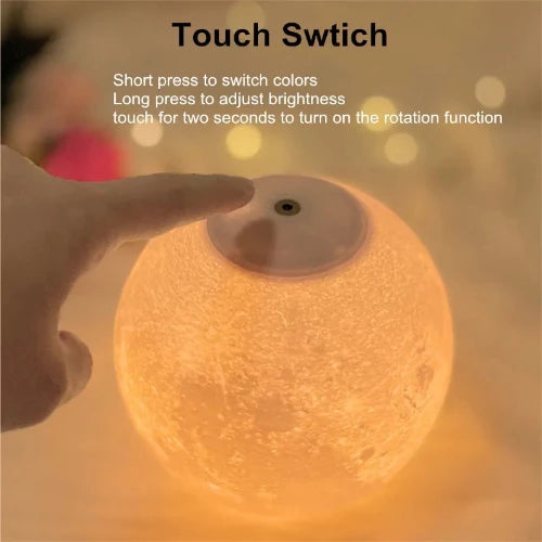 SpinGlow™ 360° Rotation Moon Night Light