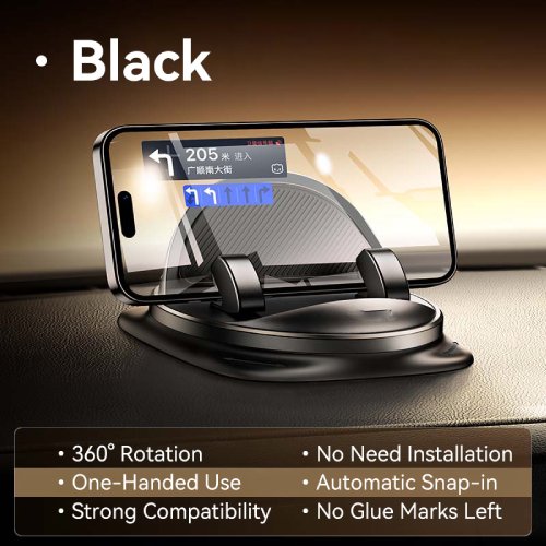 FlexMount™ Universal Car Phone Holder with 360° Rotation and Silicone Grip